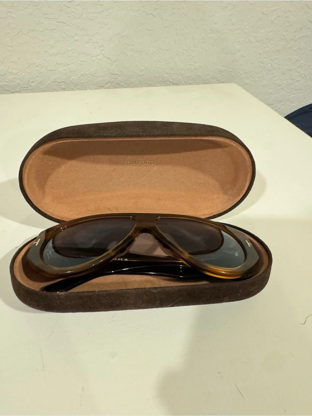 Tom Ford Bronson Tortoiseshell Sunglasses with blue lens